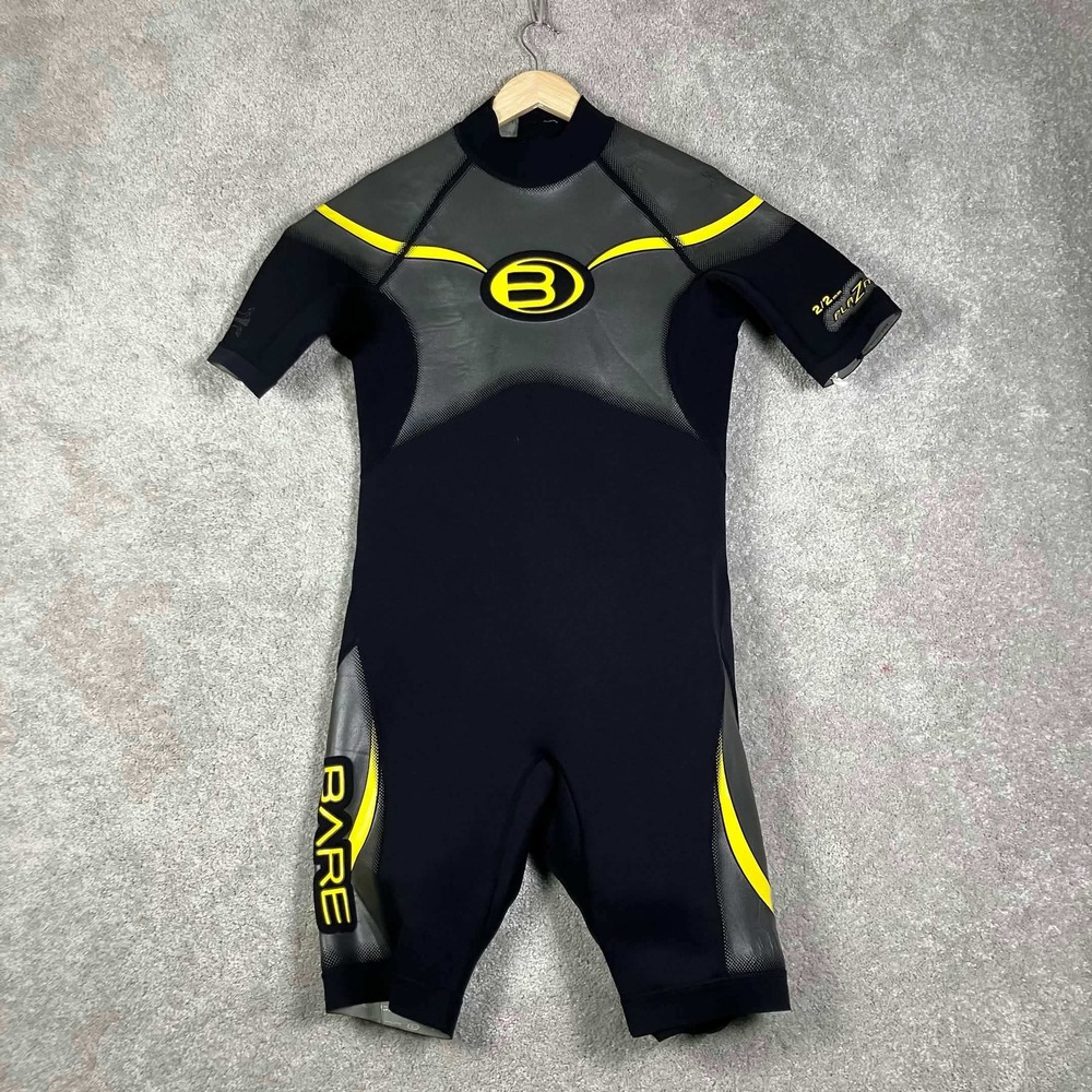 Bare Wetsuit Mens XL Black Shorty 2/2mm Neoprene Surf Scuba Diving Snorkeling